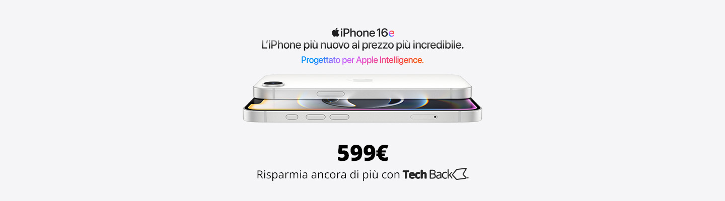 iPhone 16e con Tech Back