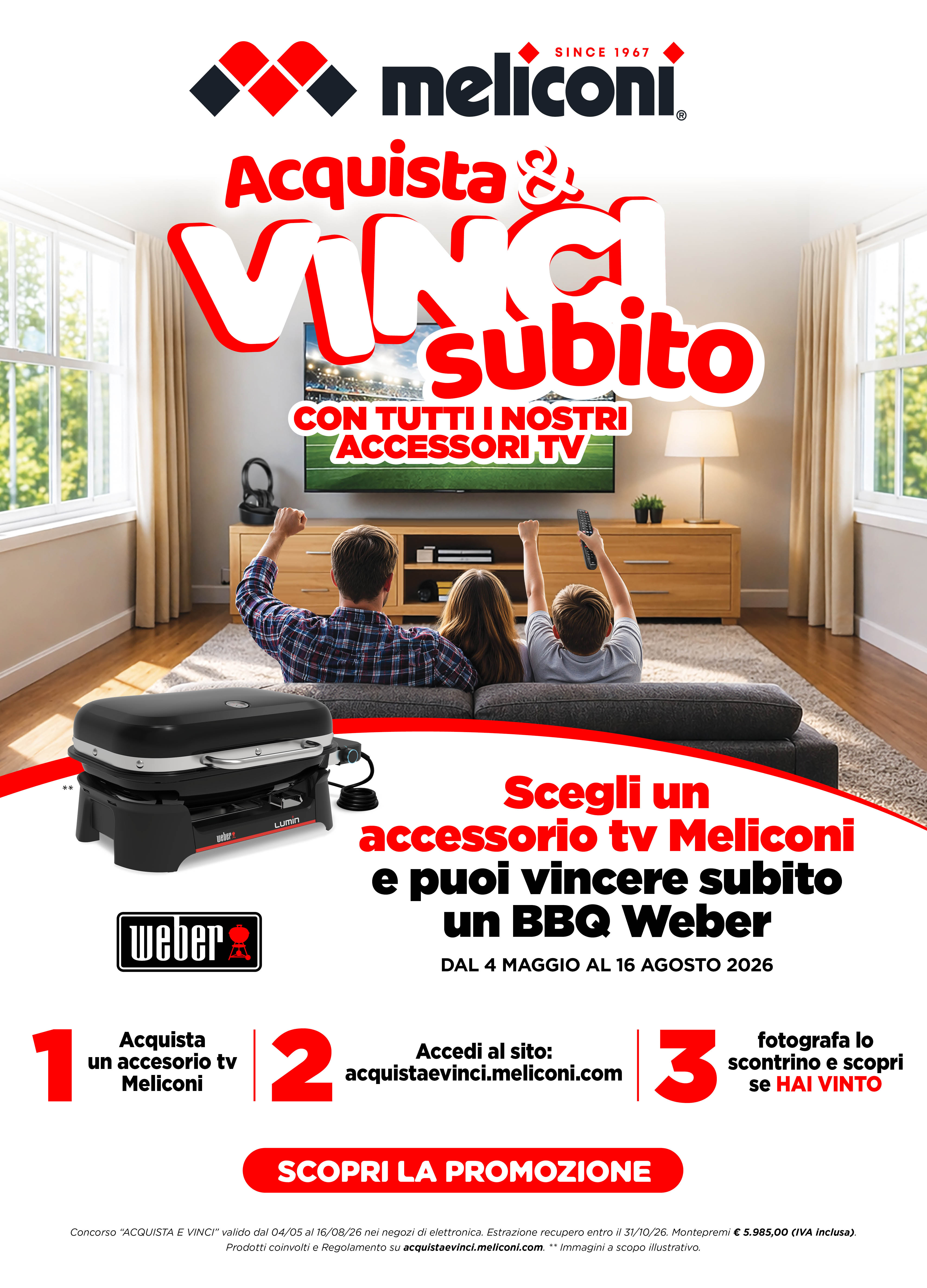 Meliconi: vinci BBQ Weber Lumin