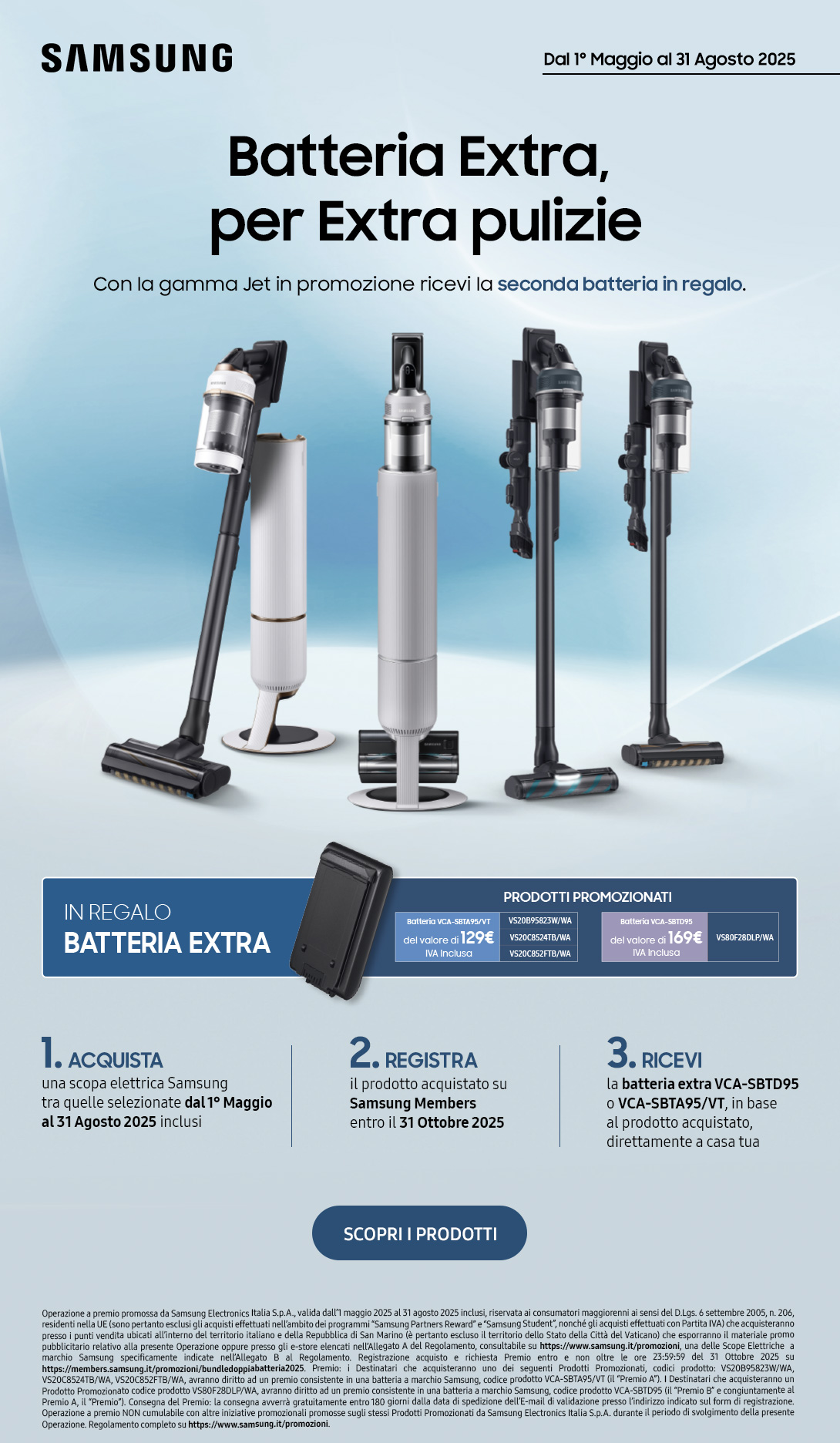 Batteria extra per extra pulizie
