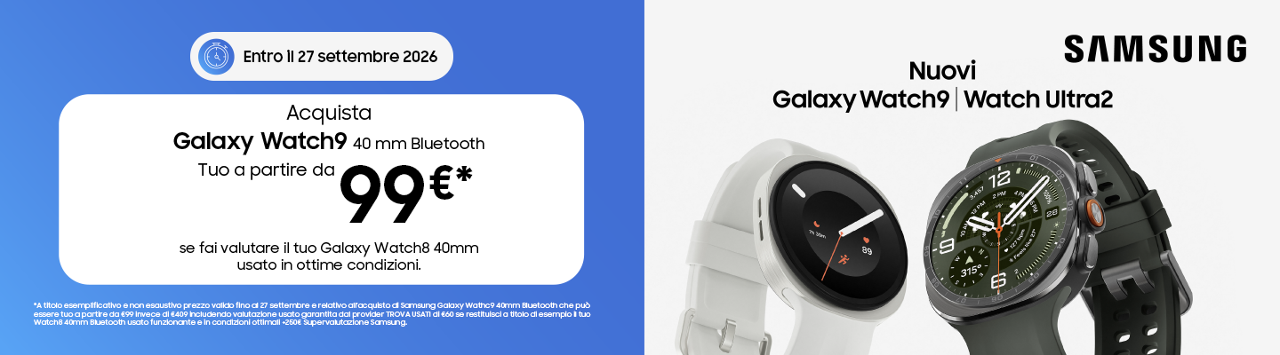 Acquista Galaxy Watch9 40mm Bluetooth a partire da 99€ con valutazione usato