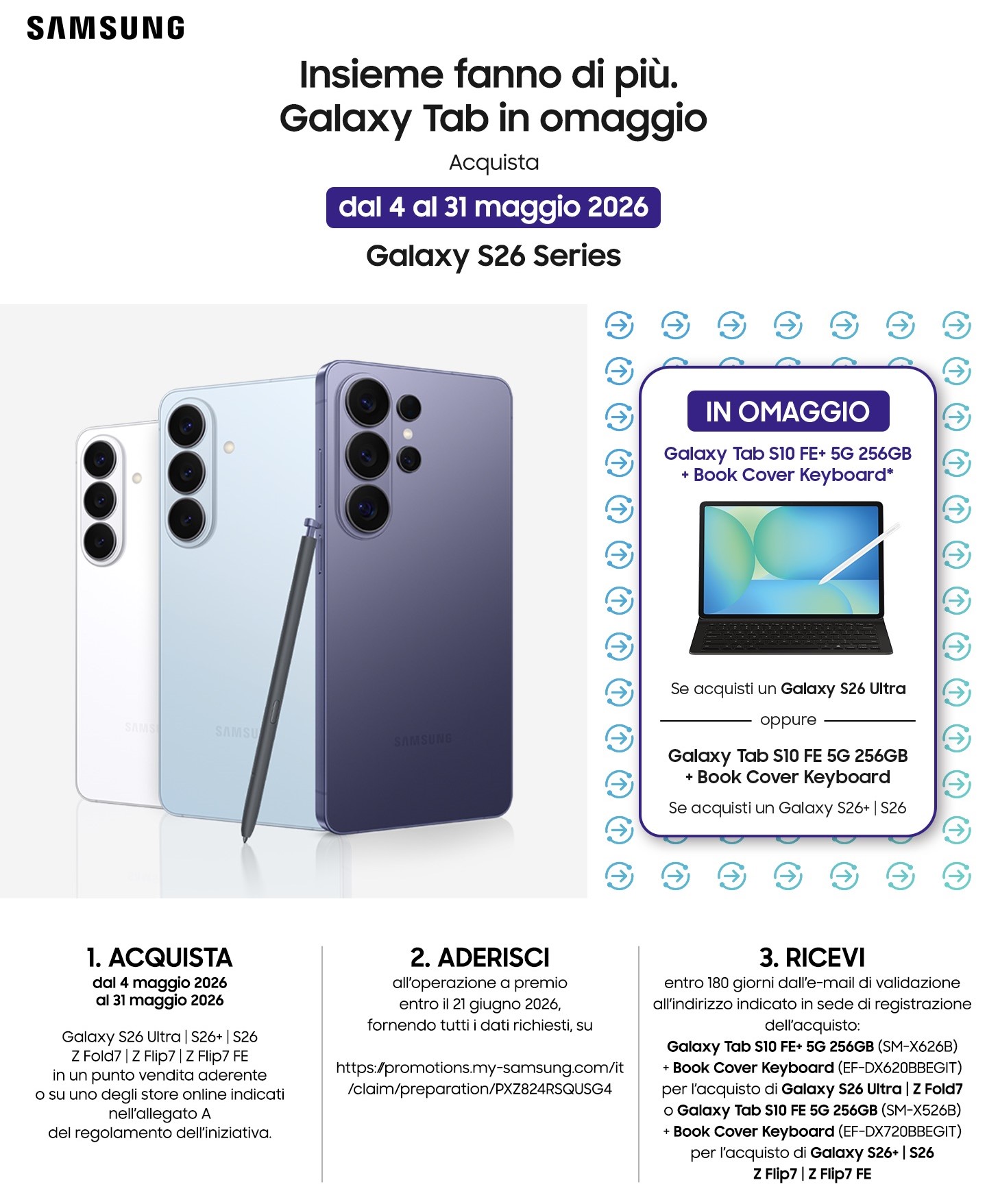 Insieme fanno di più. Ricevi Galaxy Tab in omaggio.