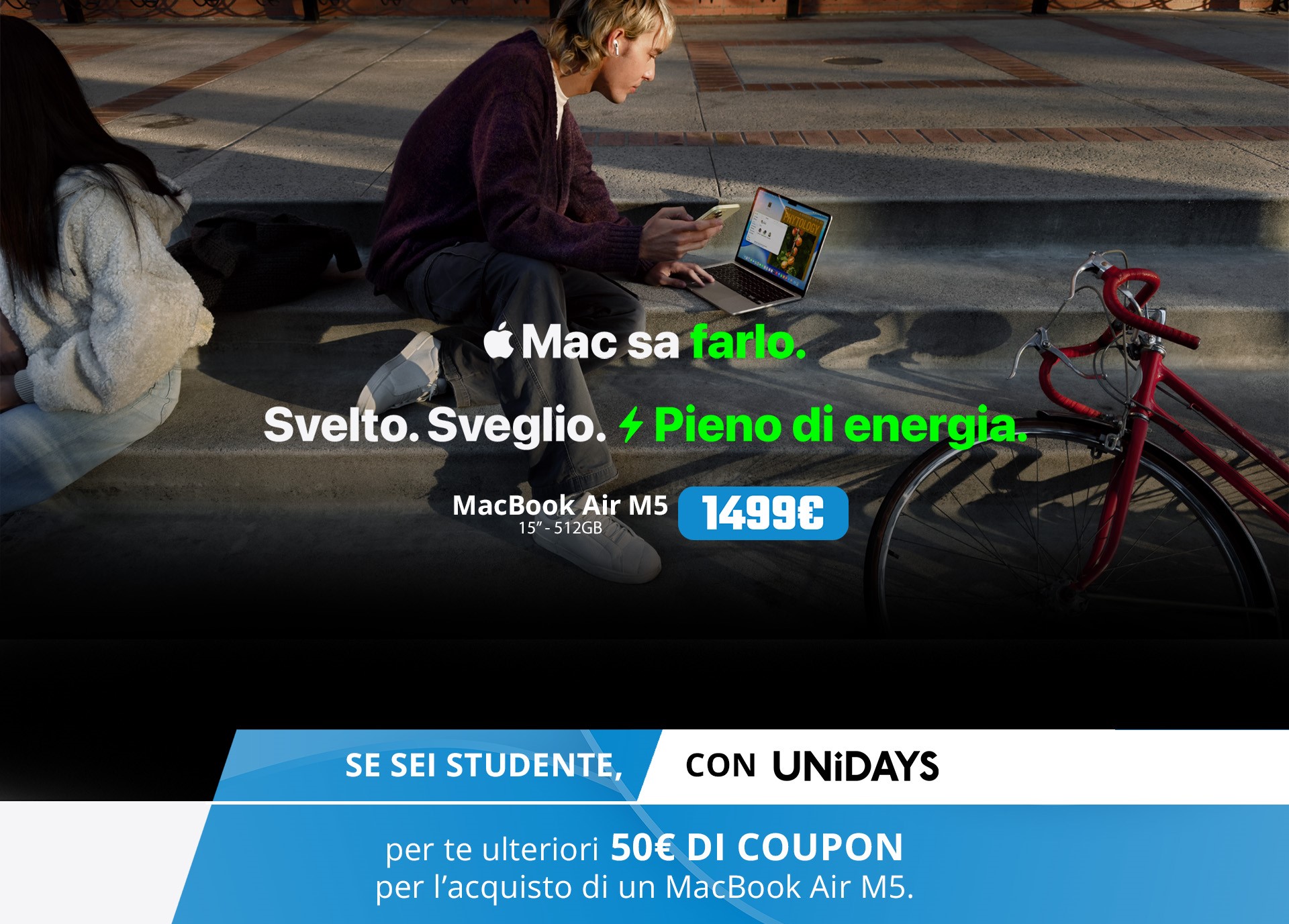 Se sei studente, risparmia su MacBook Air M5 con UNiDAYS