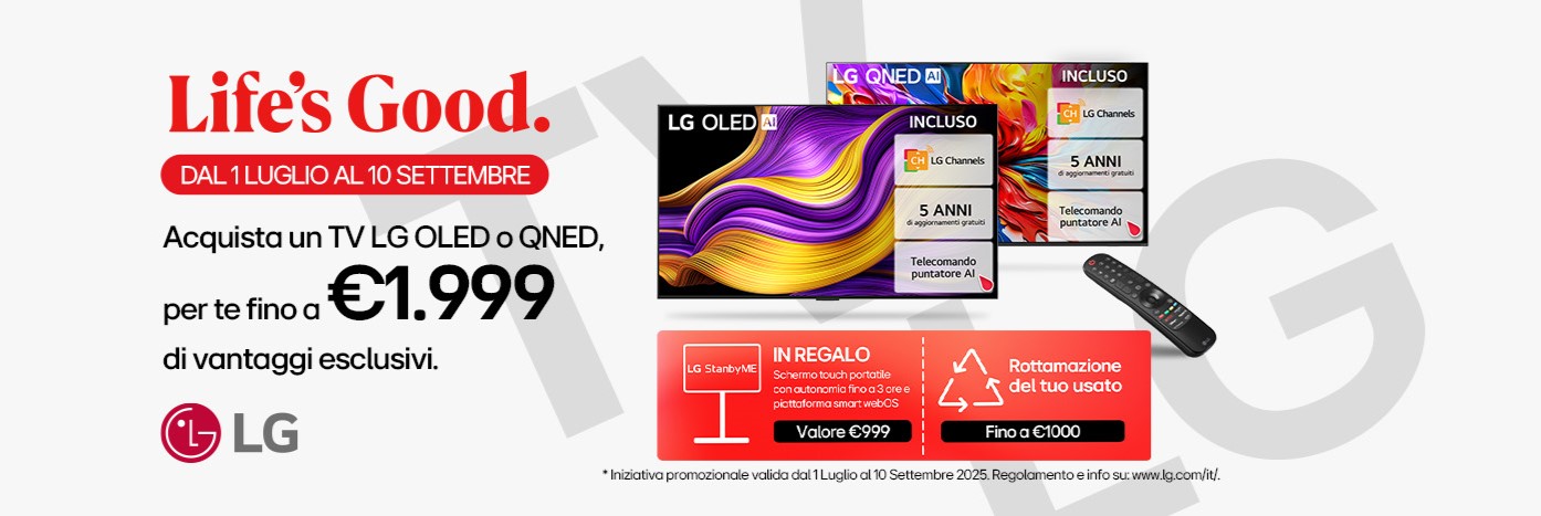 Promozione LG TV: ricevi fino a 1999€ di vantaggi esclusivi