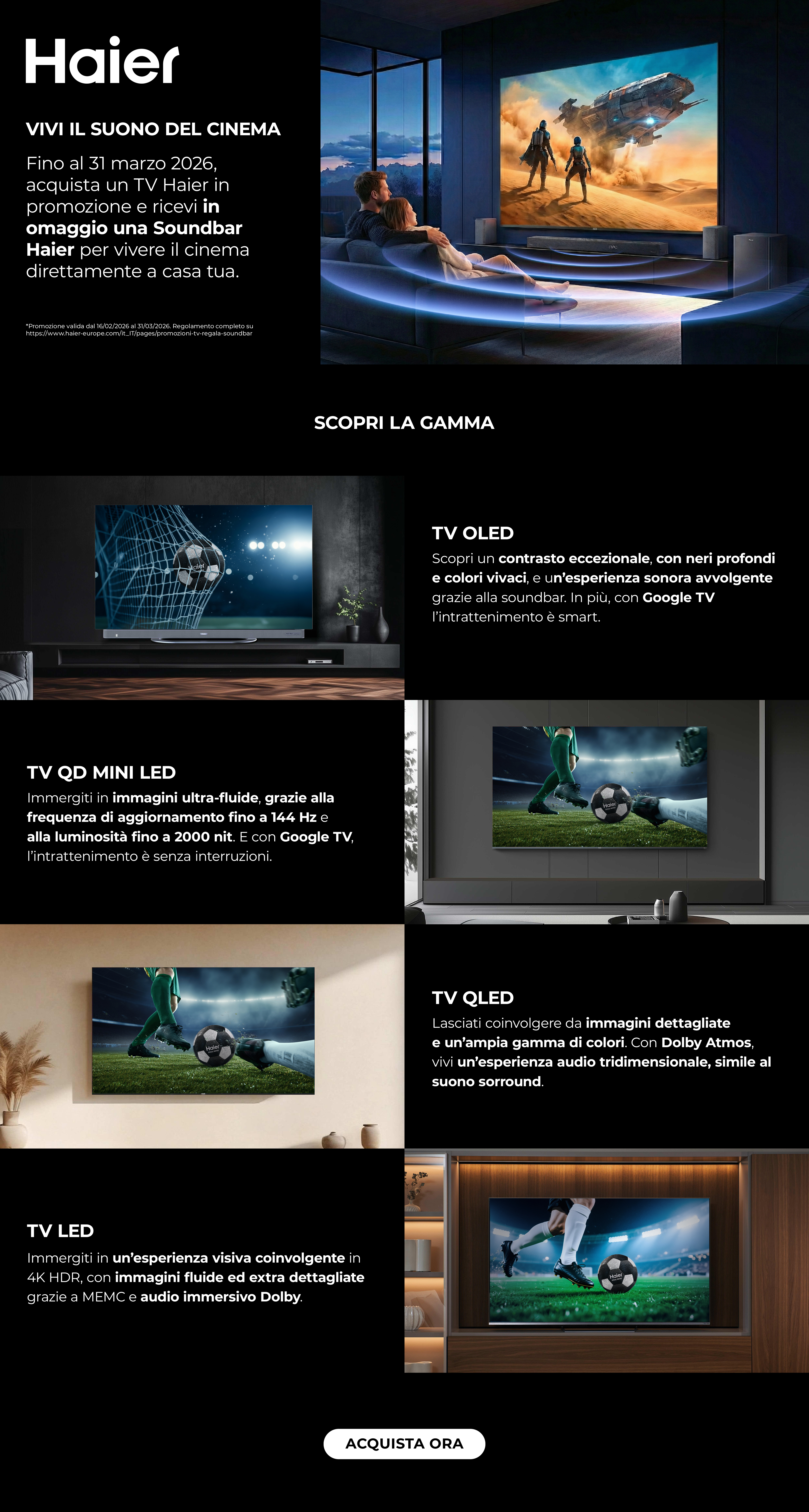 Haier Vivi il suono del cinema