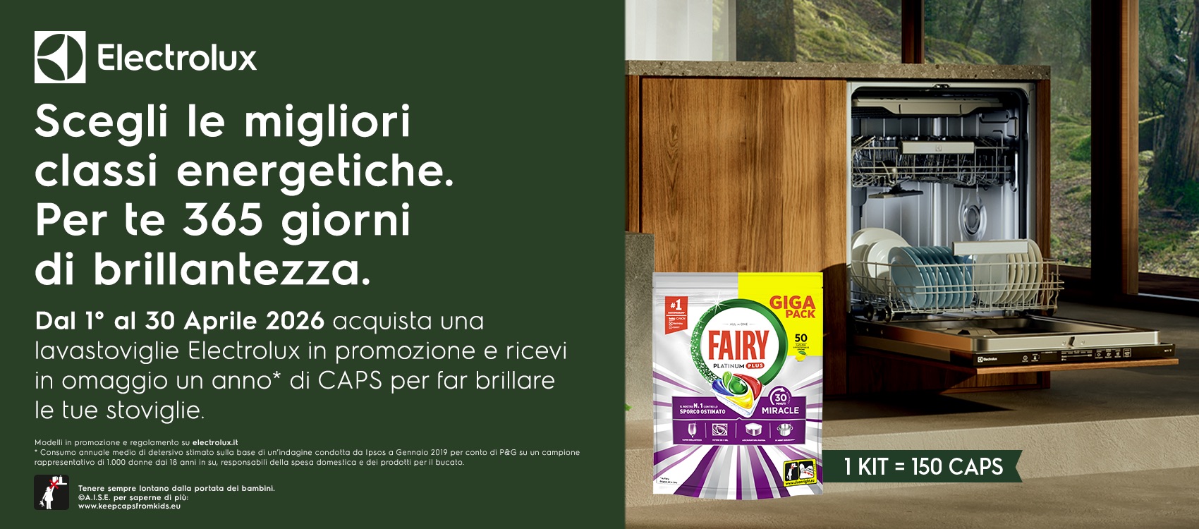 Scegli le migliori classi energetiche. Per te 365 giorni di Brillantezza. Dal 1° al 30 Aprile 2026.