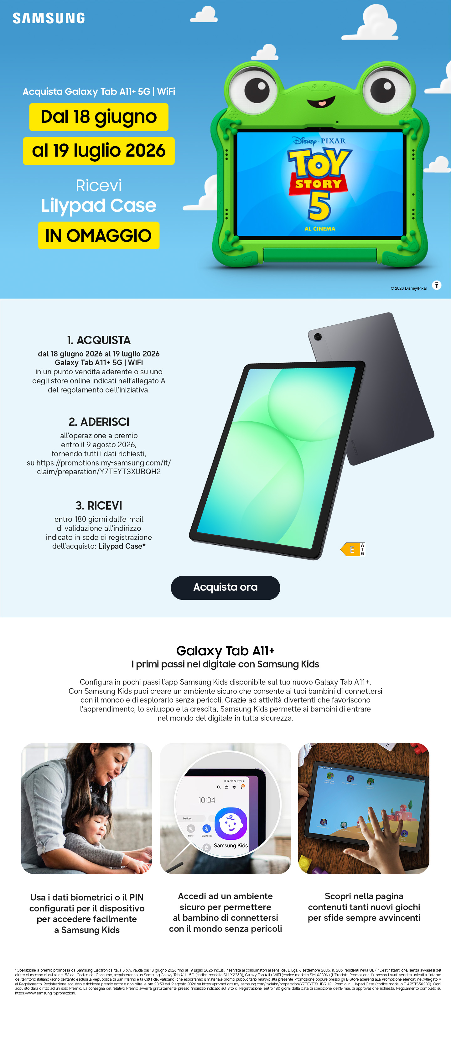 Galaxy Tab A11+ ricevi Lilypad Case in omaggio