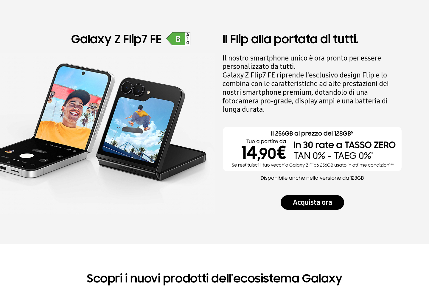 Nuovi Samsung Galaxy Z flip7 fe