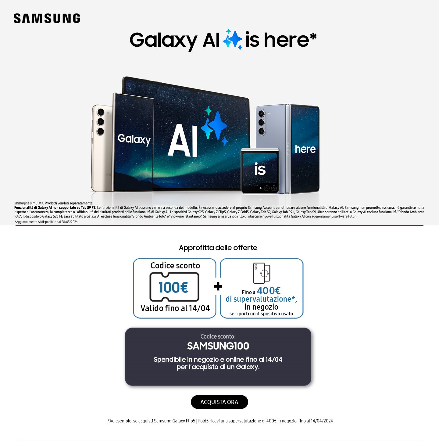 Promozione Smartphone e telefonia: Samsung Galaxy AI