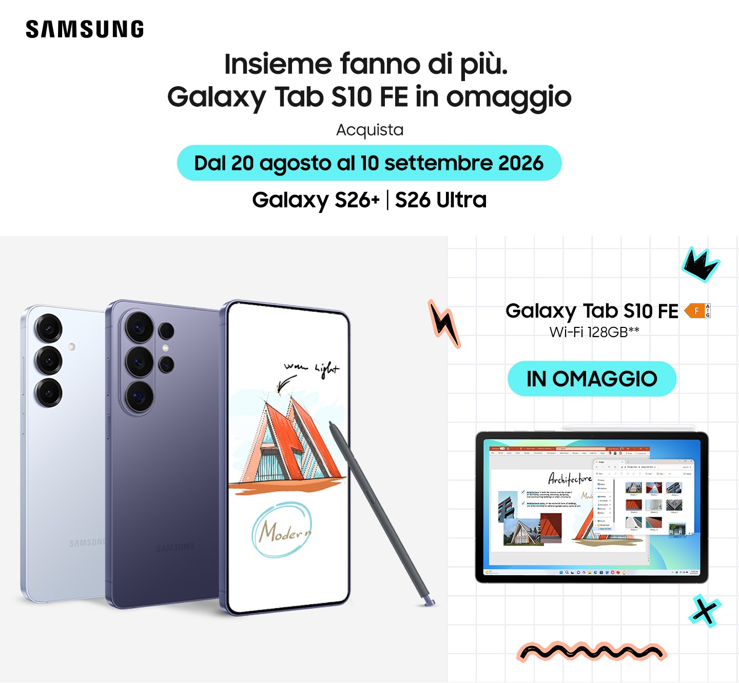 Insieme fanno di più. Galaxy Tab S10 FE in omaggio