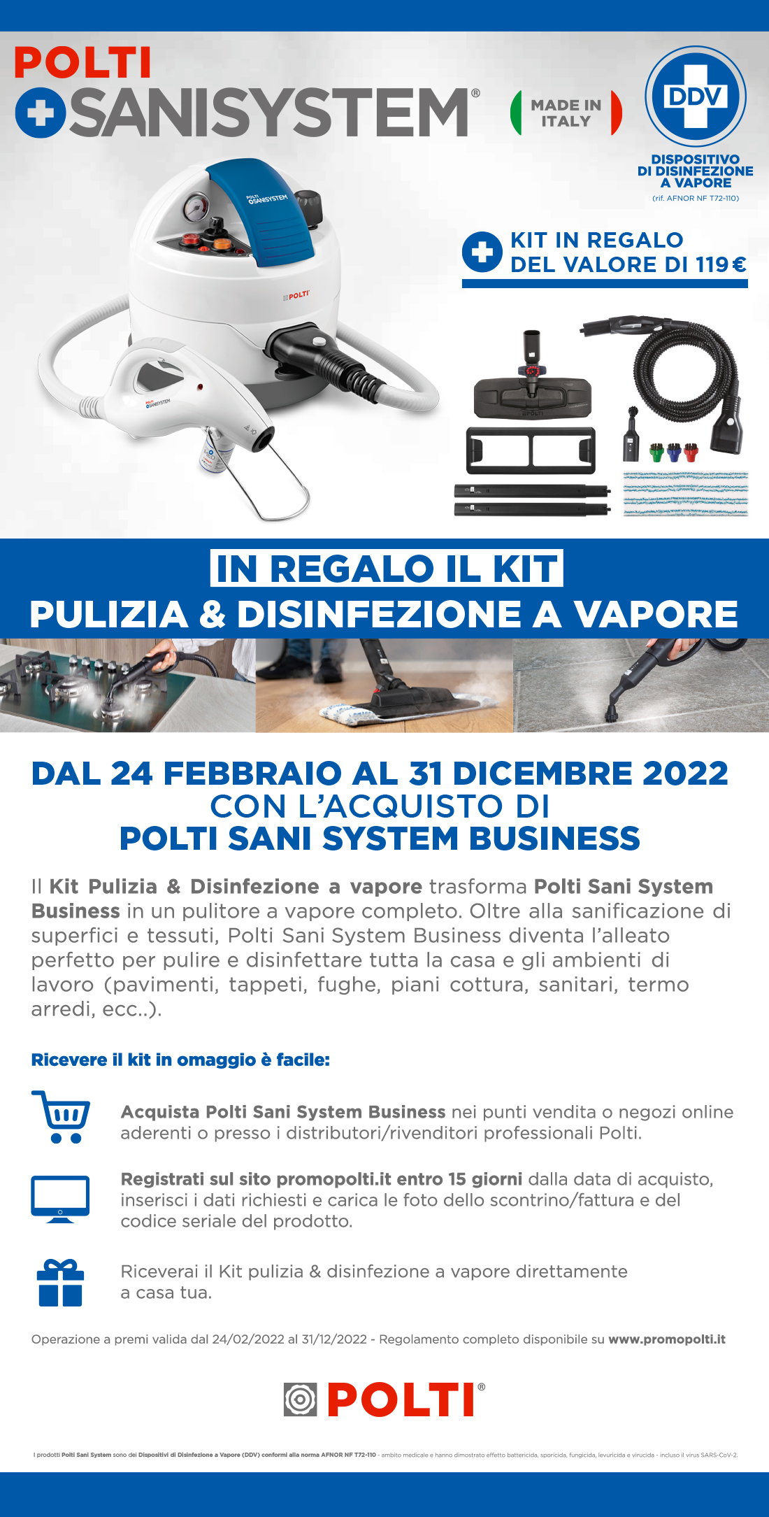Promo Piccoli elettrodomestici: Polti SaniSystem | Comet