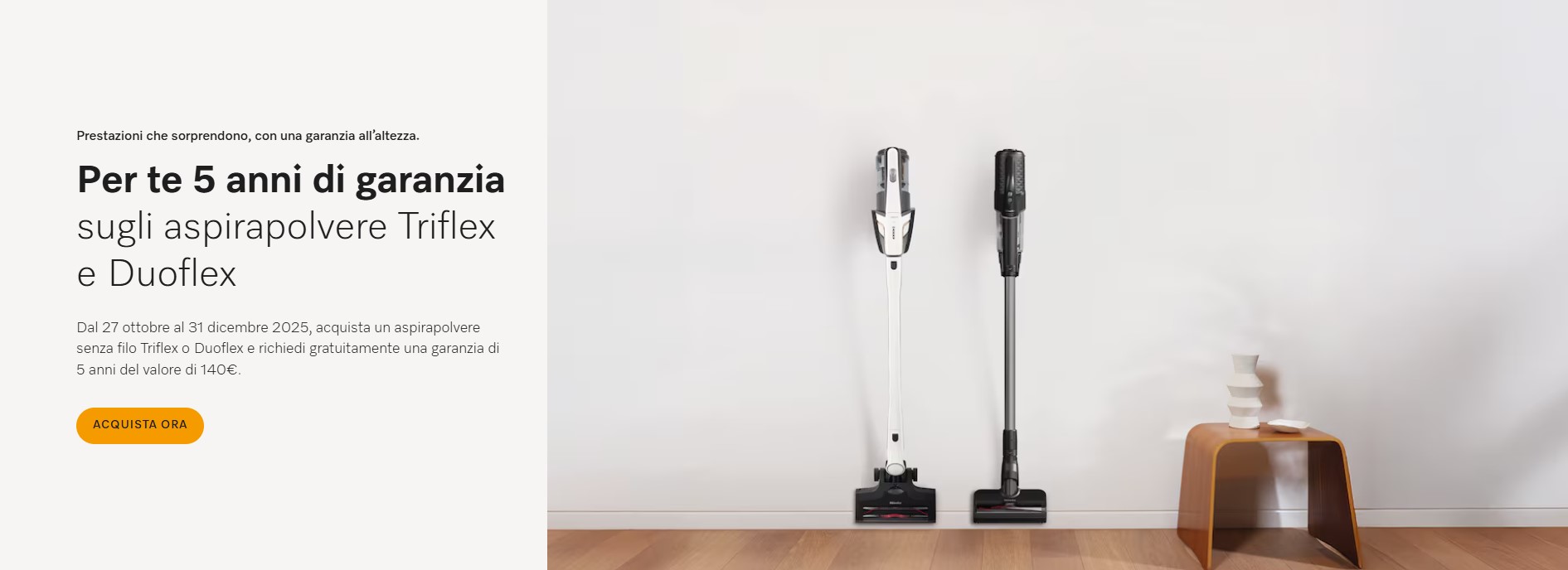 Miele Aspirapolveri: 5 anni di garanzia extra