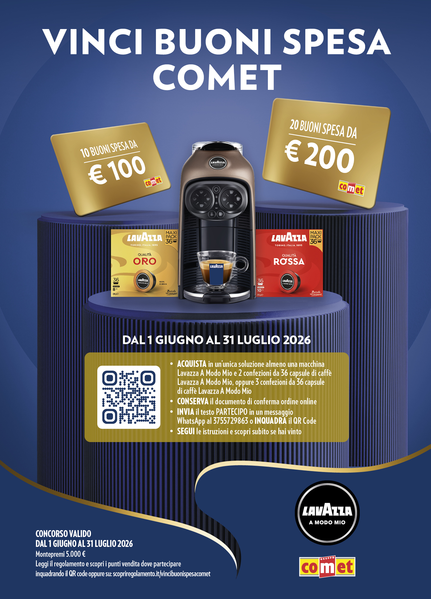 Lavazza: vinci buoni shopping Comet