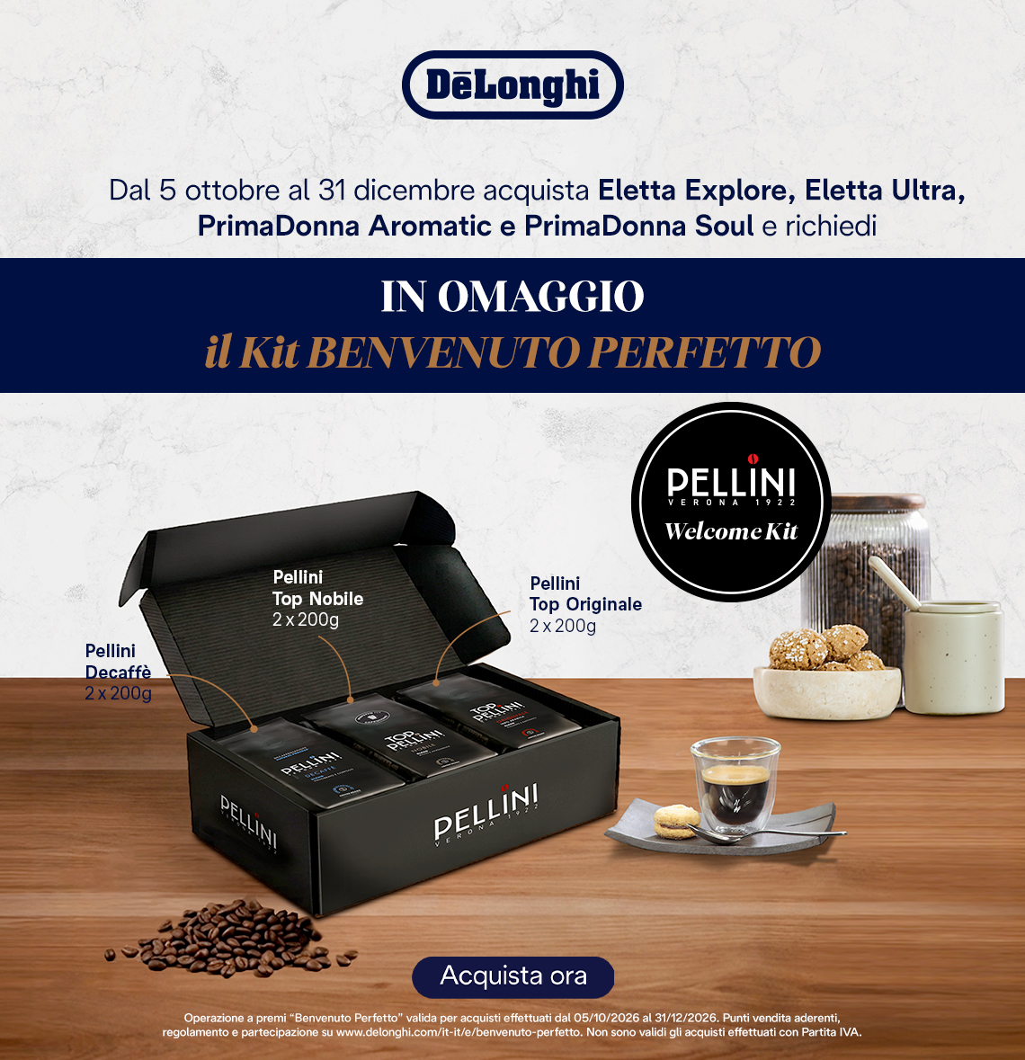 De'Longhi: in omaggio il Kit Benvenuto Perfetto