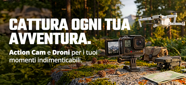 Cattura ogni tua avventura con Action Cam e Droni. Riprendi i tuoi momenti indimenticabili e scegli il prodotto migliore per te.