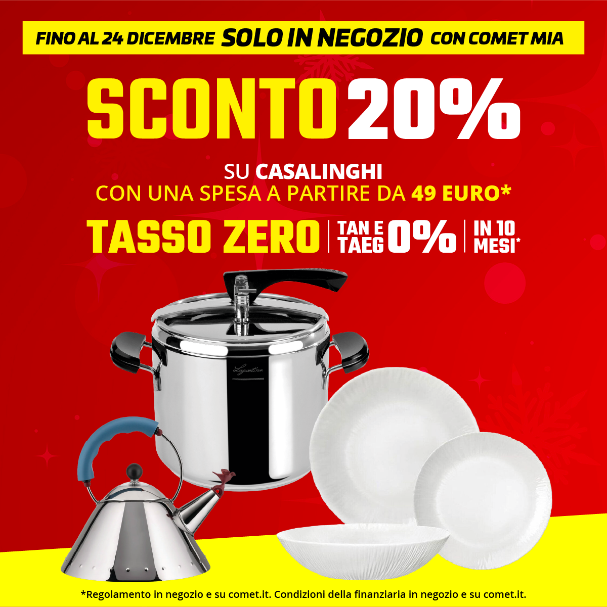 Promozione in negozio: sconto 20% sui casalinghi
