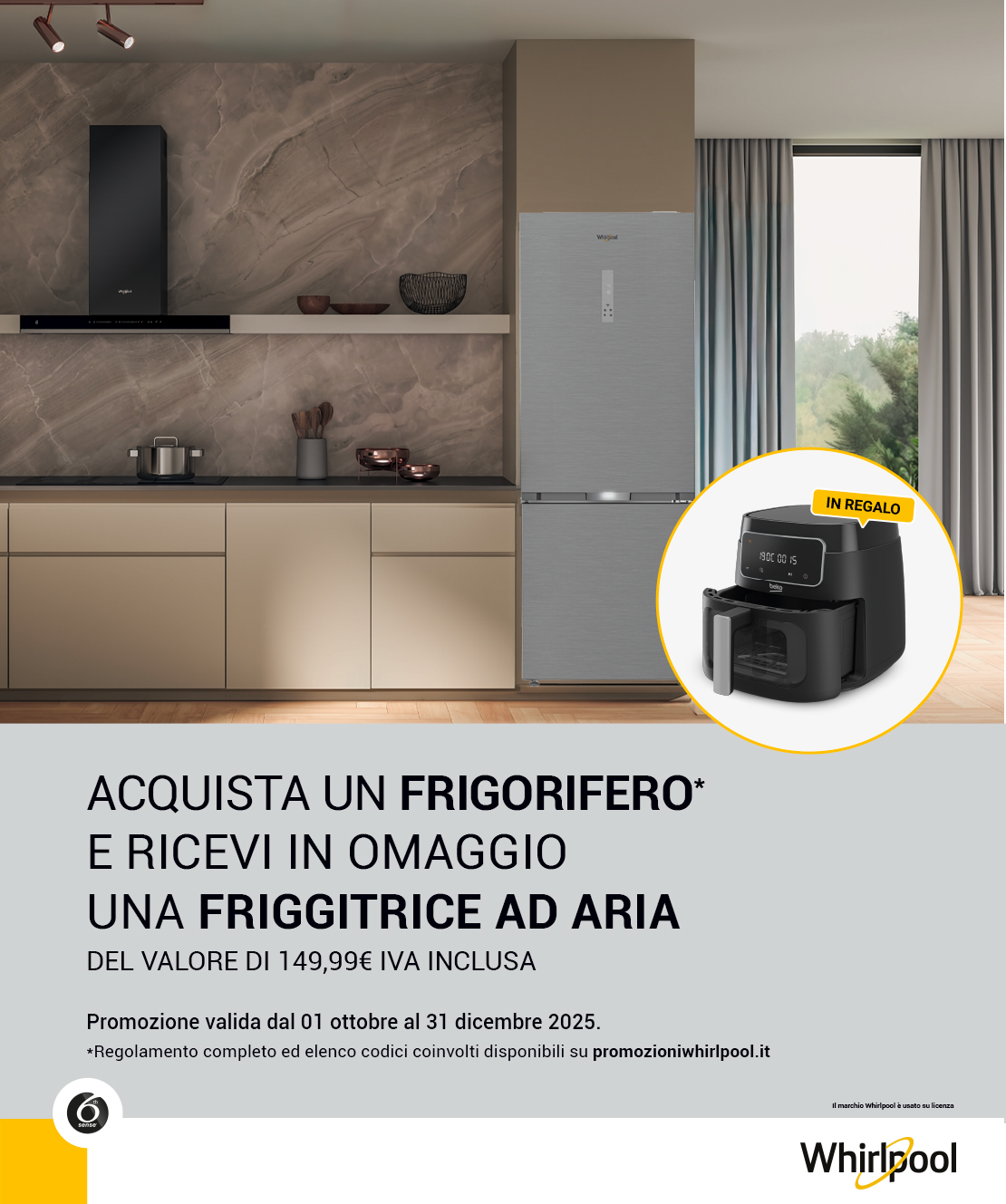 Whirlpool Frigoriferi: ricevi in omaggio una friggitrice ad aria